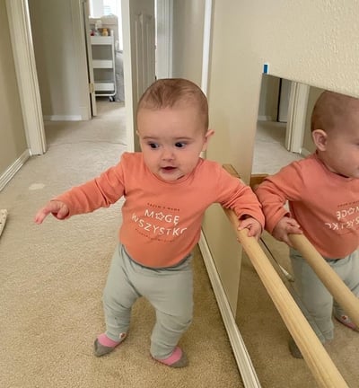 Montessori infant mirror and movement area